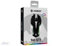 EVEREST SM-G72 USB SİYAH/GÜMÜŞ IŞIKLANDIRMALI  MOUSE