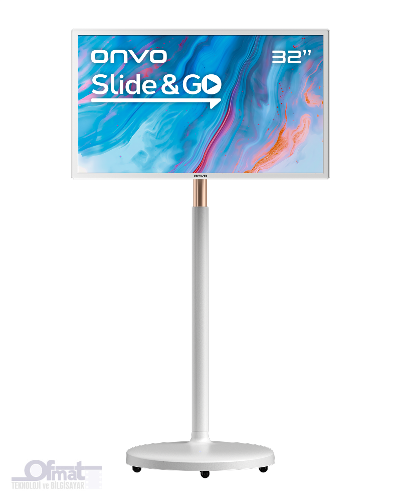 ONVO 32'' FHD SLIDE & GO HAREKETLİ , AYAKLI LED EKRAN  ( WI-FI, ANDROID 13.0)